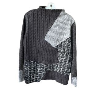 Trisha Tyler size L abstract Art to Wear vintage patchwork sweater